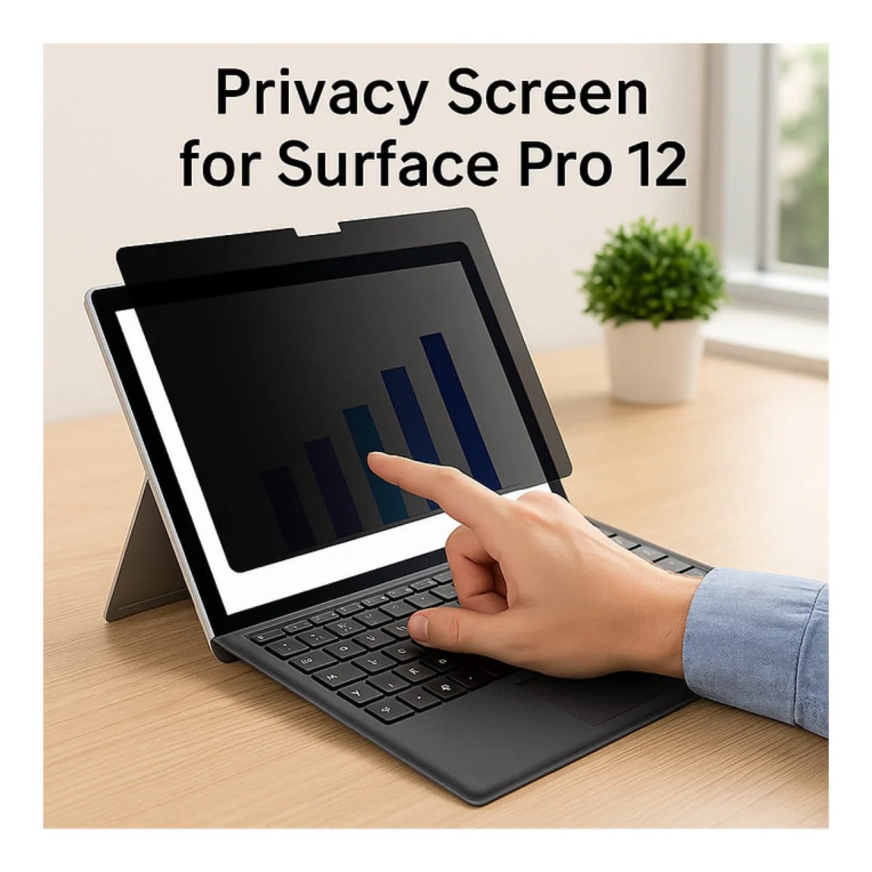 Tuff-Luv Privacy Screen Protector Compatible with Microsoft Surface Pro 12 MF4183 - Image 2