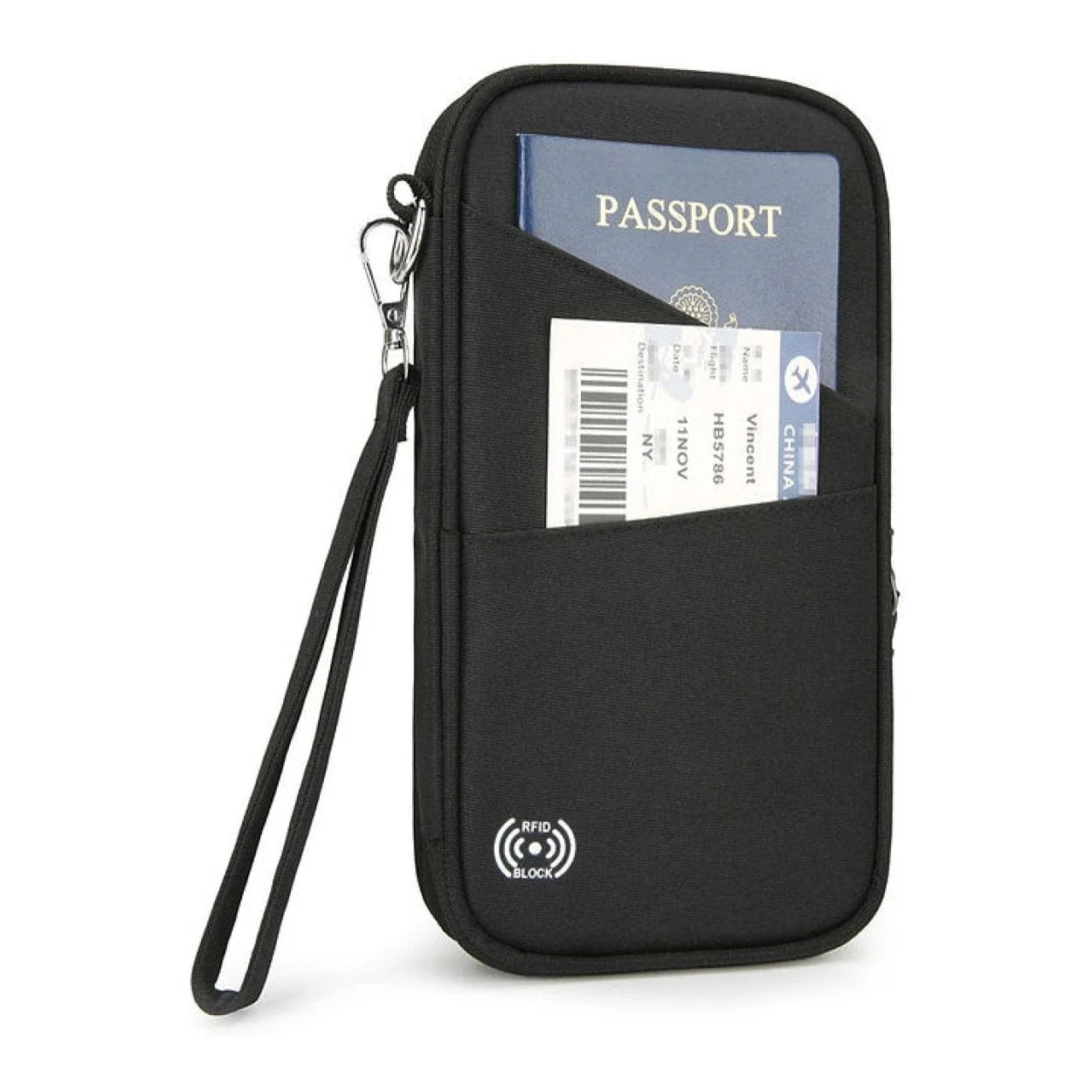 Tuff-Luv RFID Passport & Document Travel Bag Black MF4285 - Image 4