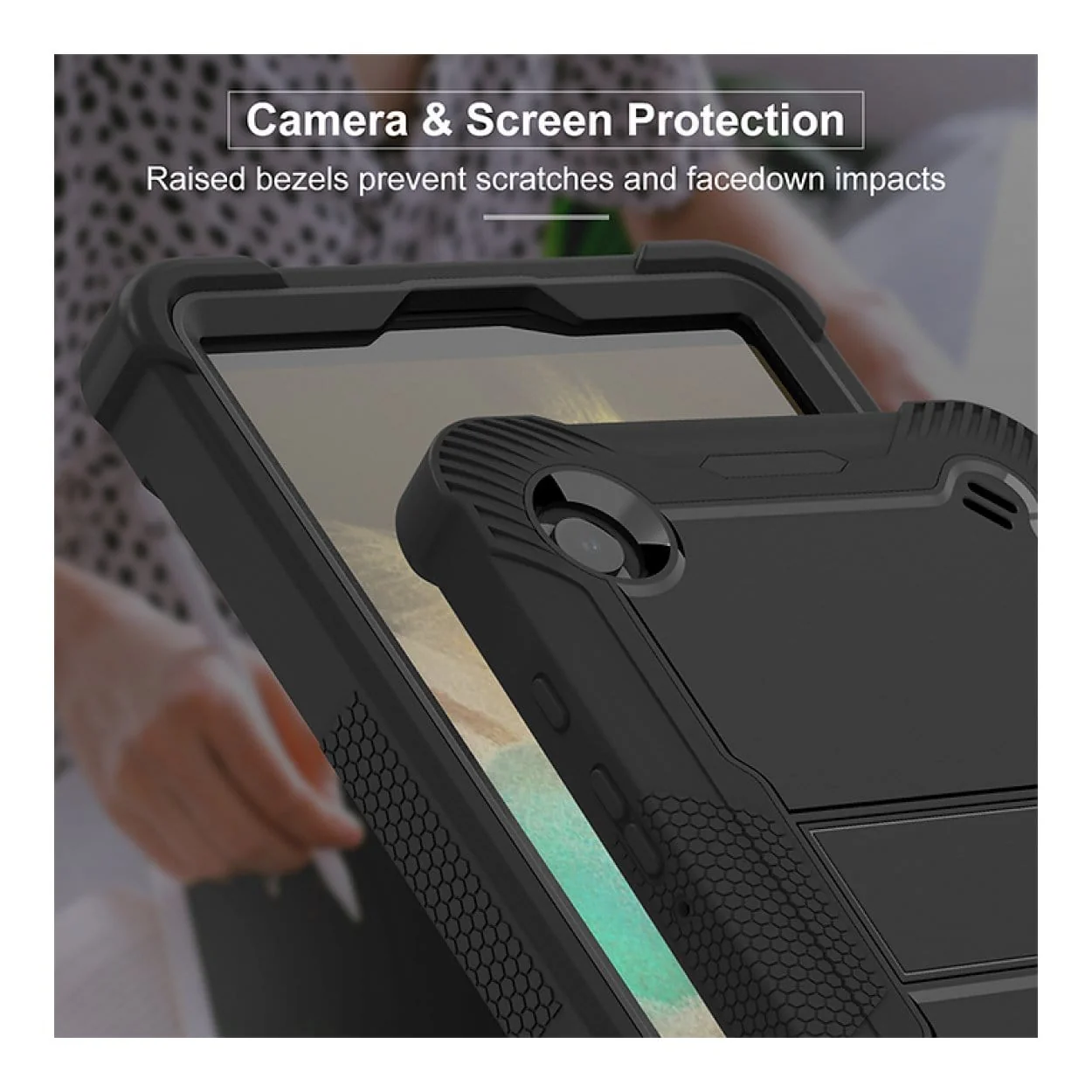 Tuff-Luv Rugged Case with Stand For Galaxy Tab A11 SM-X133/X135 Black MF4216 - Image 2