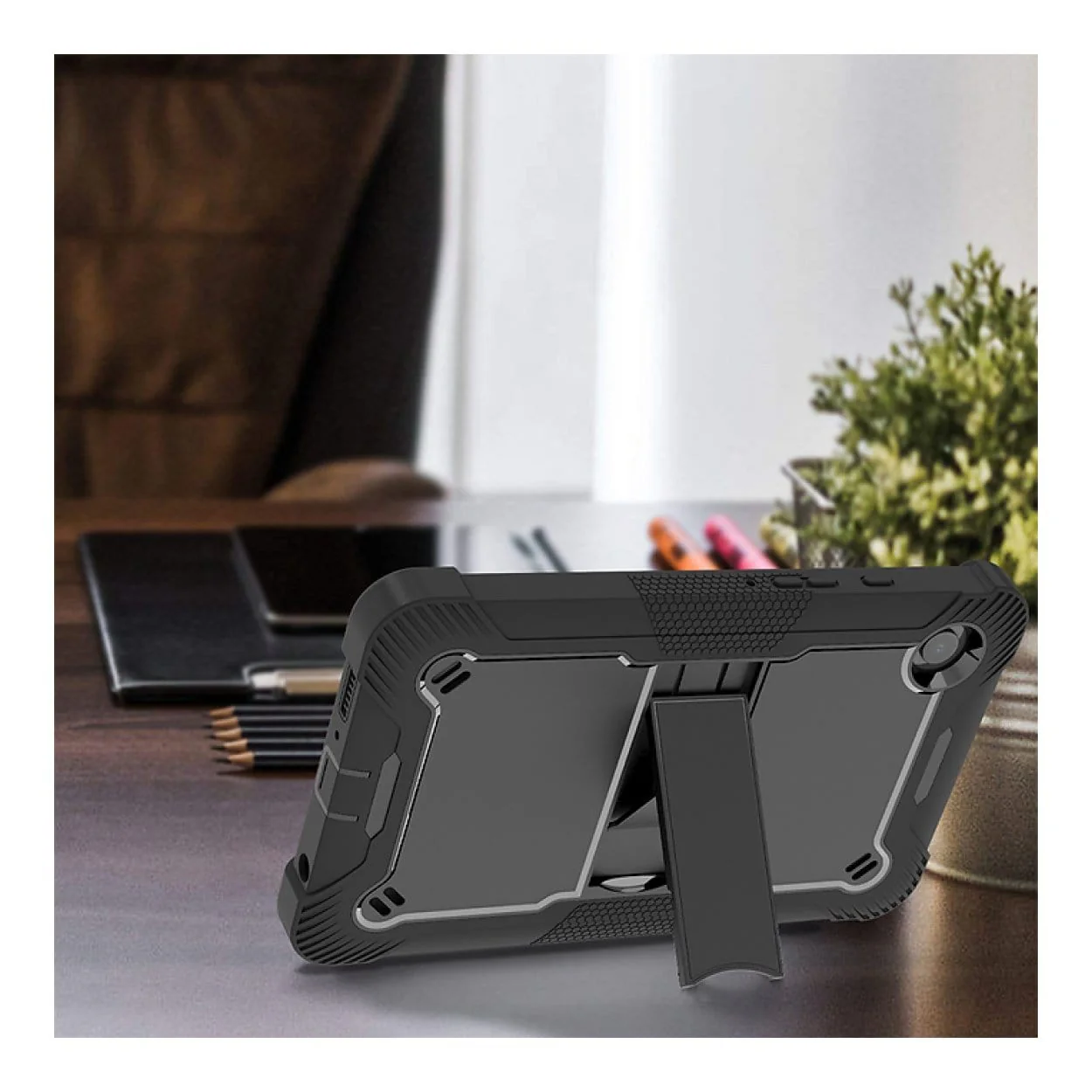 Tuff-Luv Rugged Case with Stand For Galaxy Tab A11 SM-X133/X135 Black MF4216 - Image 3