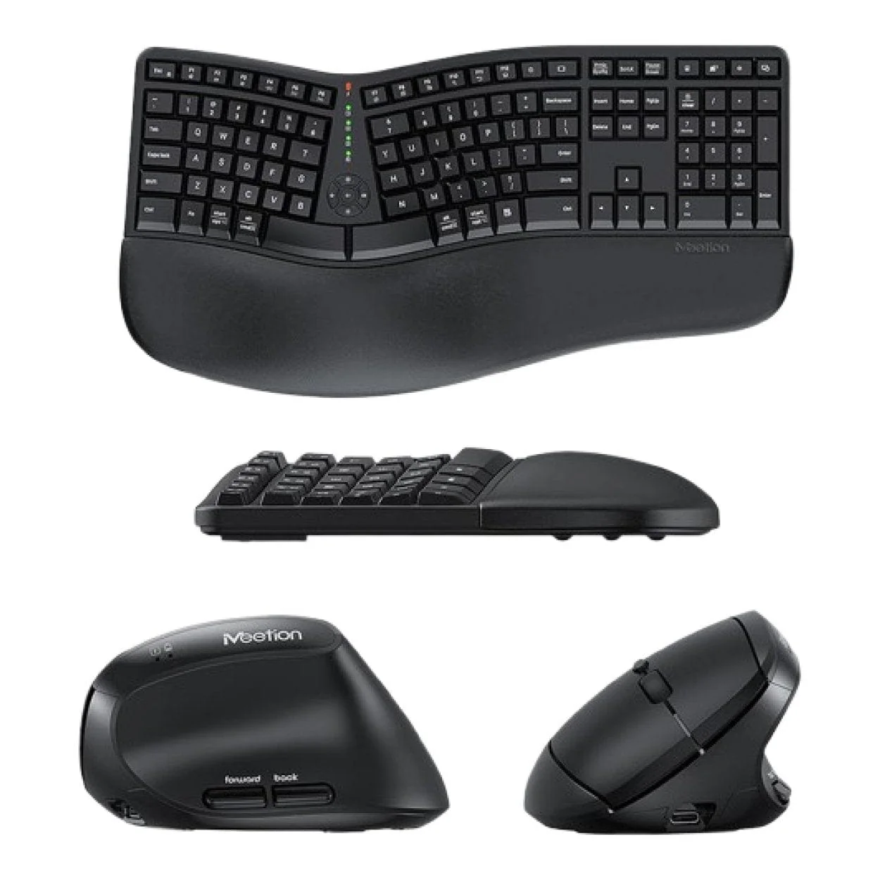 Tuff-Luv Split Arch Ergonomic Wireless Keyboard and Mouse Combo Black MF3860 - Image 2