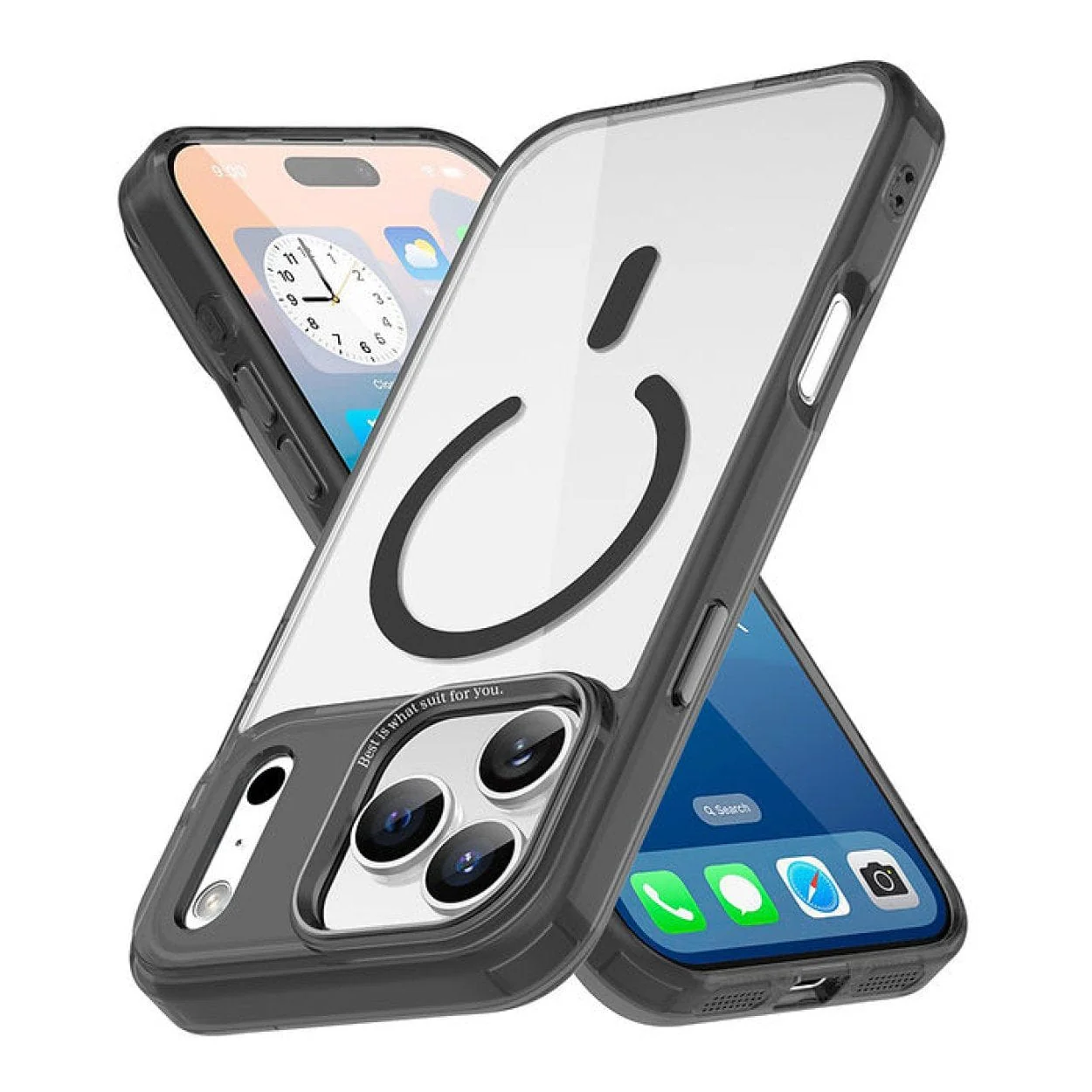 Tuff-Luv Tough Acrylic 2 Tone Magnetic Magsafe Case For Apple iPhone 17 Pro Max Black MF4187 - Image 2