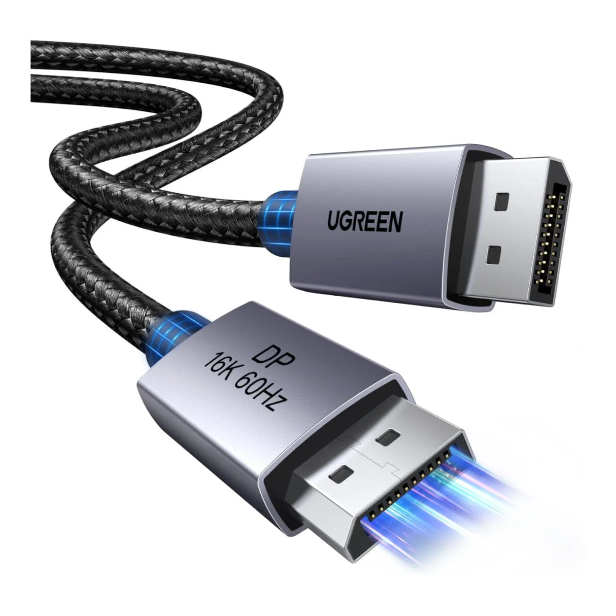 Ugreen 1m DP131 DisplayPort 2.1 Braided Cable Black and Grey 55567 - Image 2