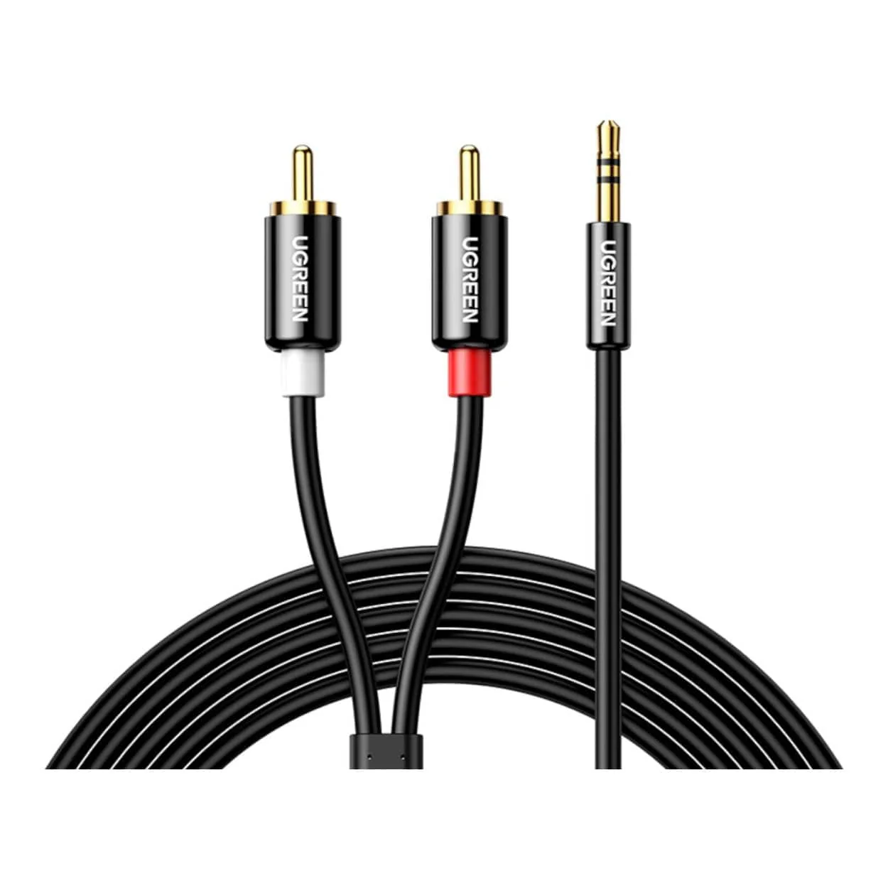 Ugreen 2m AV116 RCA to AUX 3.5mm Audio Cable Black 10749 - Image 2