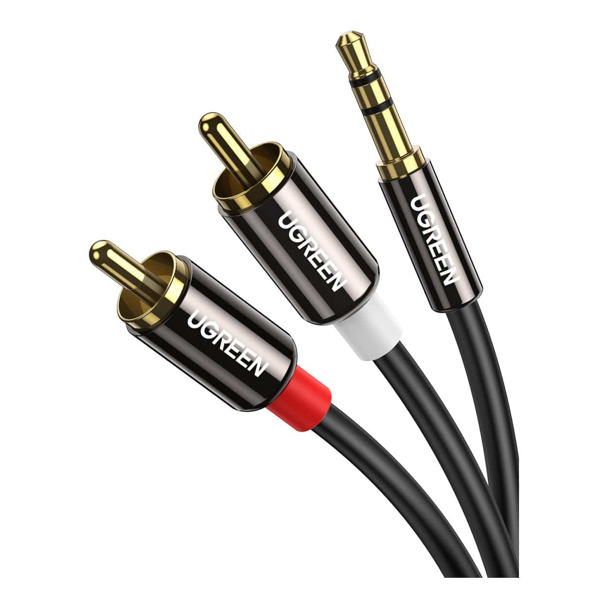 Ugreen 2m AV116 RCA to AUX 3.5mm Audio Cable Black 10749 - Image 3