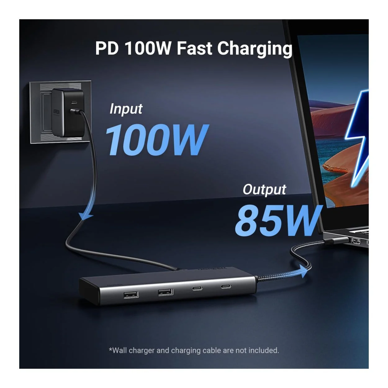 Ugreen 35625 8-in-1 USB-C 10000 Mbit/s Docking Station - Grey - Image 7