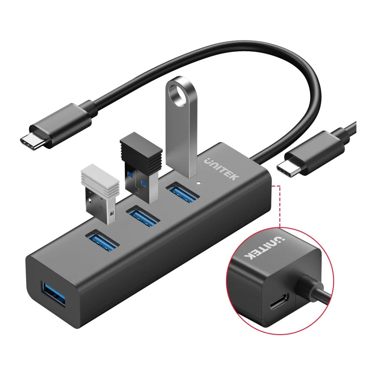 Unitek 4-in-1 Type-C Hub Y-3089Z01 - Image 3