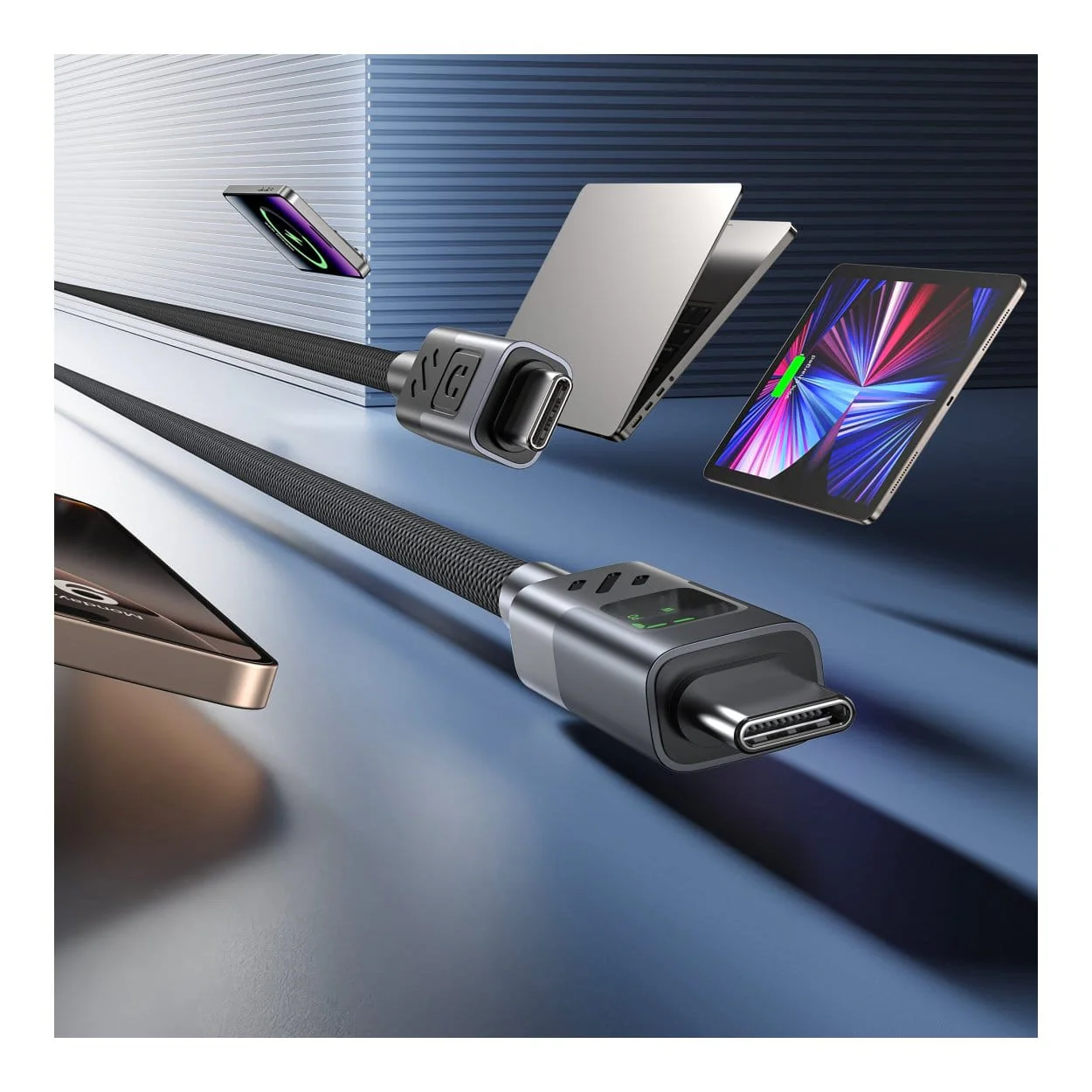 Unitek 60W Type-C Male to Male Charging Cable 2m with LED Display C14158ABK-2M - Image 16