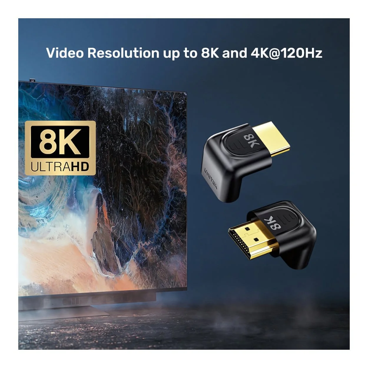 Unitek 8K HDMI Right Angle Adapter A1046ABK03 - Image 3