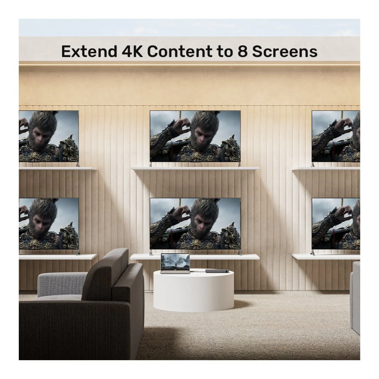 Unitek 9-port 4K HDMI Splitter Grey V1132A01-UK - Image 5
