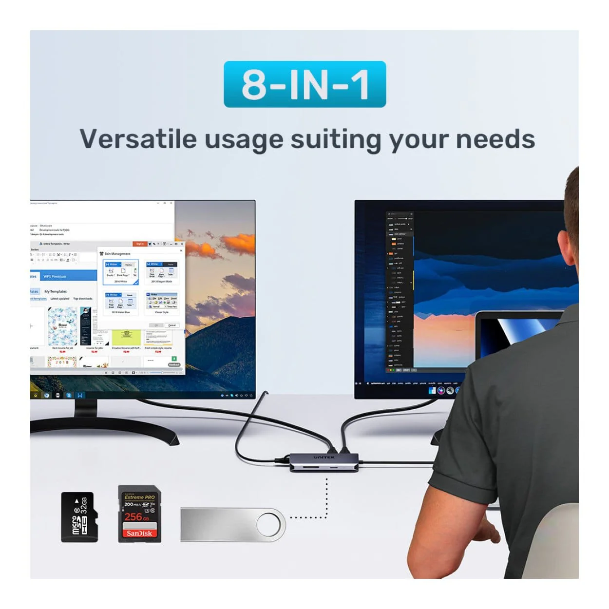 Unitek D1122A01 8-in-1 Type-C Hub - Image 3