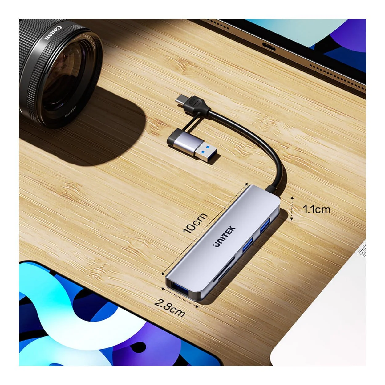 Unitek uHUB P5+ 5-in-1 USB Hub with Memory Card Reader H1320AGY01 - Image 8