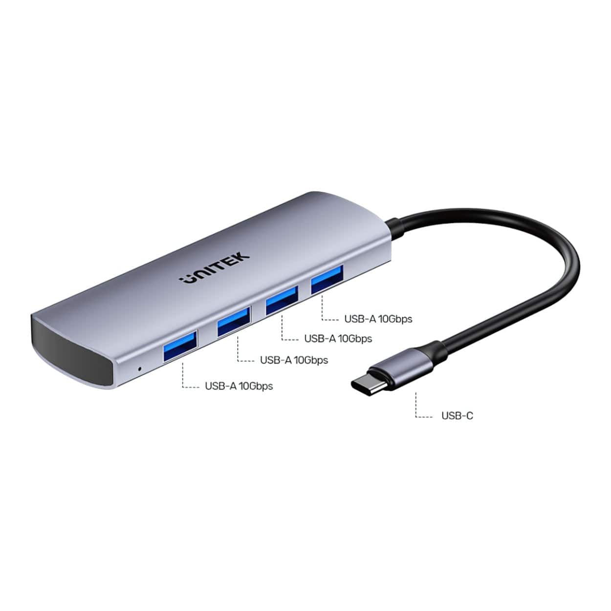 Unitek uHUB Q4 4-in-1 USB-C Hub with 4-port USB-A H1112EGY01 - Image 7