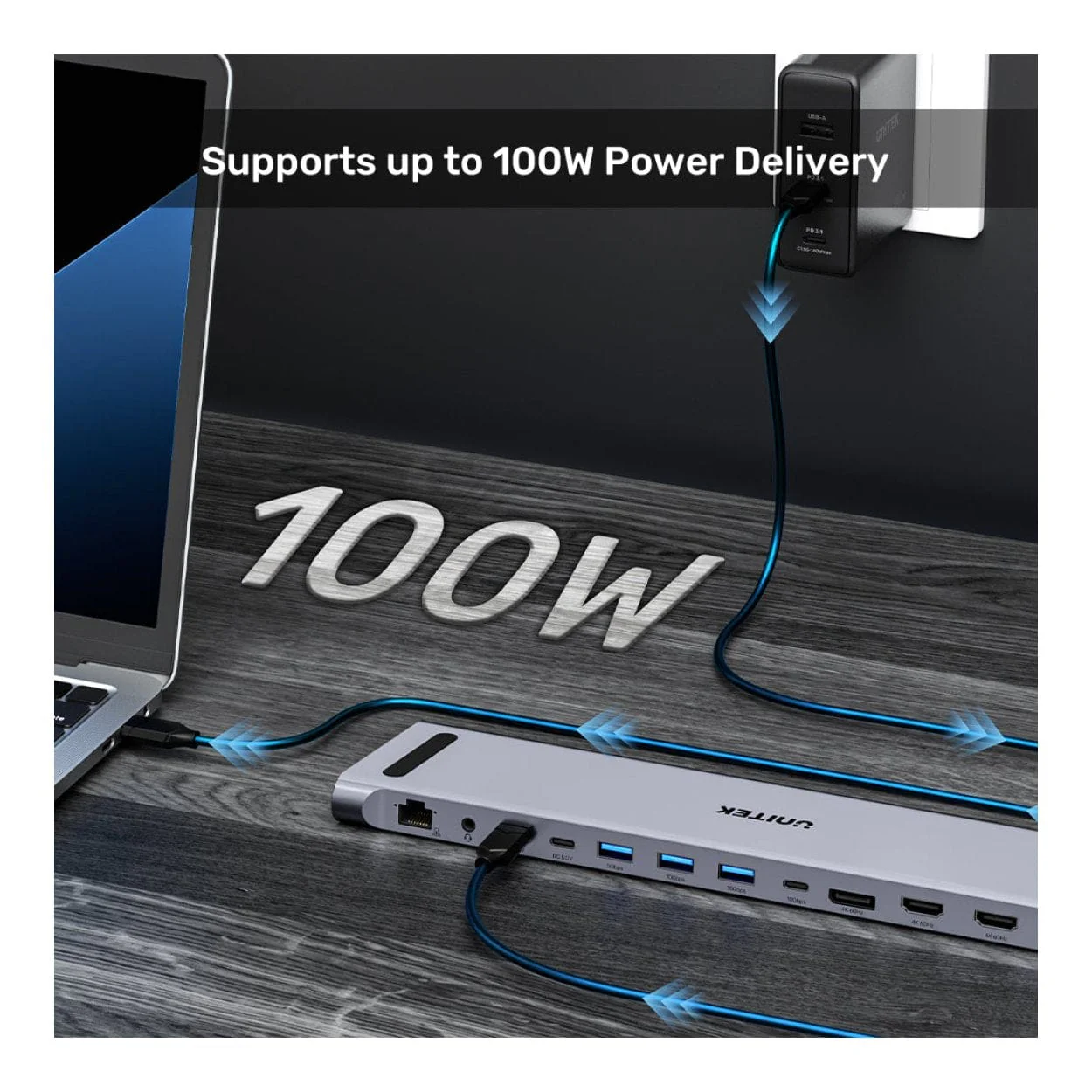 Unitek uHUB15+ USB-C Triple 4K KVM Docking Station D1106AGY01 - Image 11