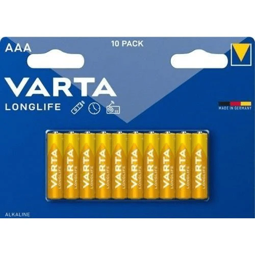 Varta LR03 AAA Longlife Alkaline Batteries 10-pack 4103101461