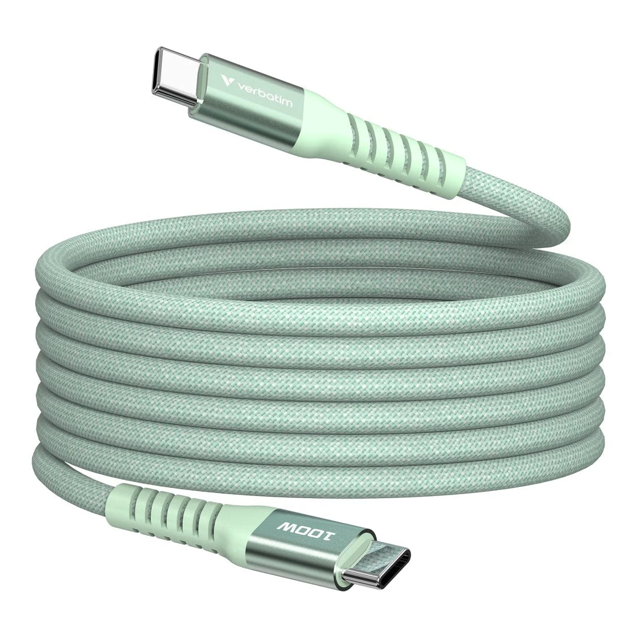 Verbatim 1.2m USB-C to USB-C 100W Sync and Charge Magnetic Cable Green 31855 - Image 3