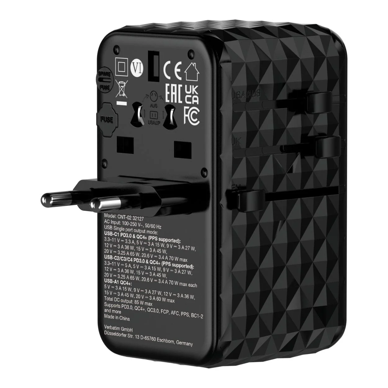 Verbatim Charge and Travel 85W Diamond Travel Adapter 32127 - Image 2