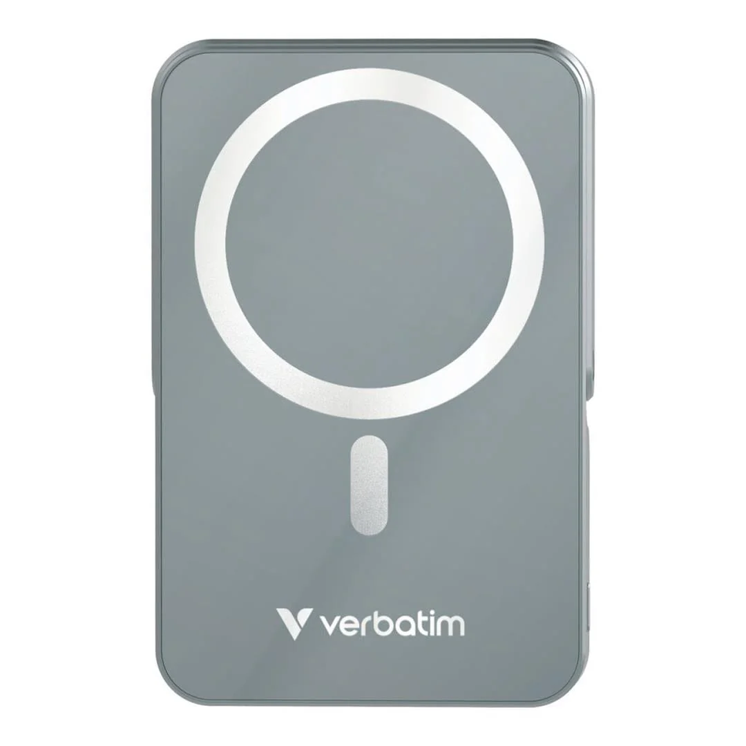 Verbatim Charge n Go 10,000mAh Magnetic Wireless Charging Power Bank Glass with Stand Grey 32268
