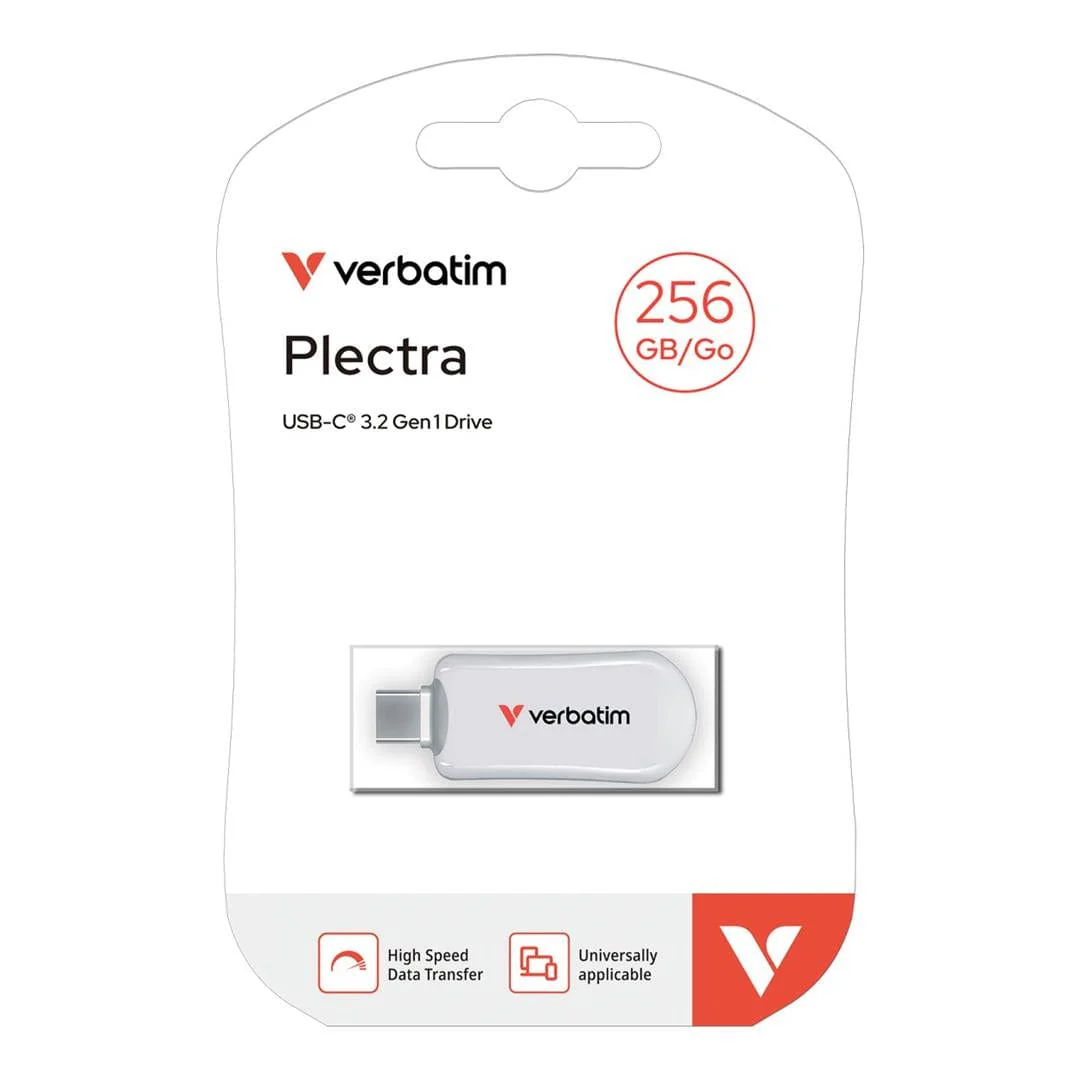 Verbatim Plectra 256GB USB-C Flash Drive White 30230