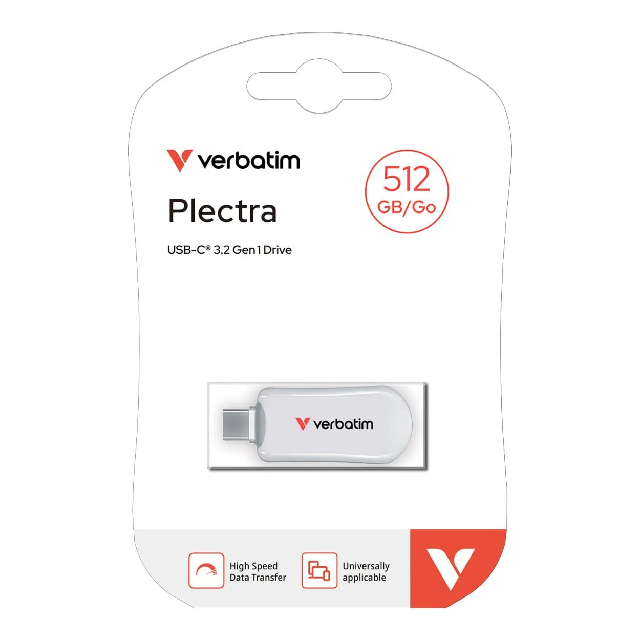 Verbatim Plectra 512GB USB-C Flash Drive - White 30231 - Image 4