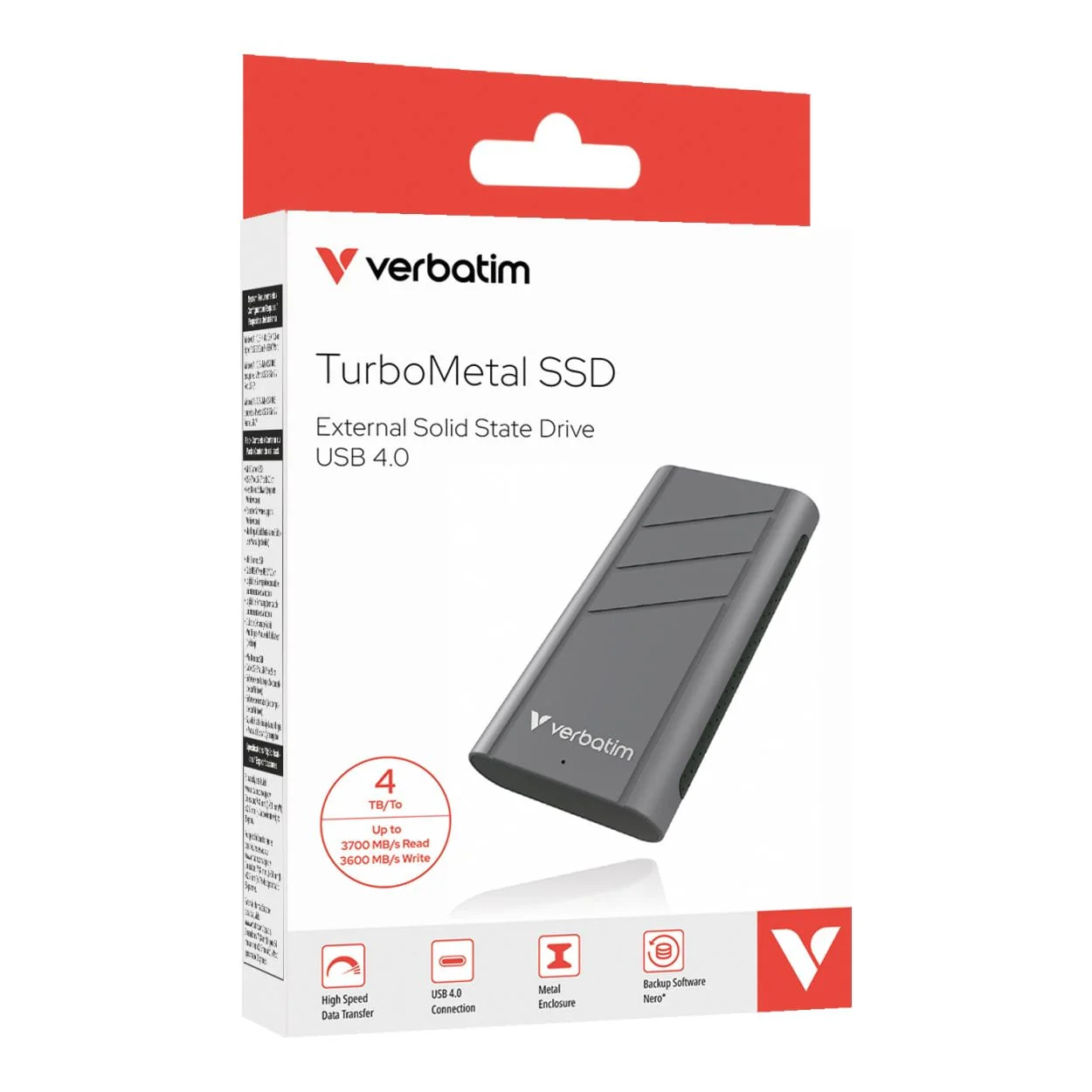Verbatim TurboMetal 4TB USB4 Type-C Silver External SSD 32023 - Image 2