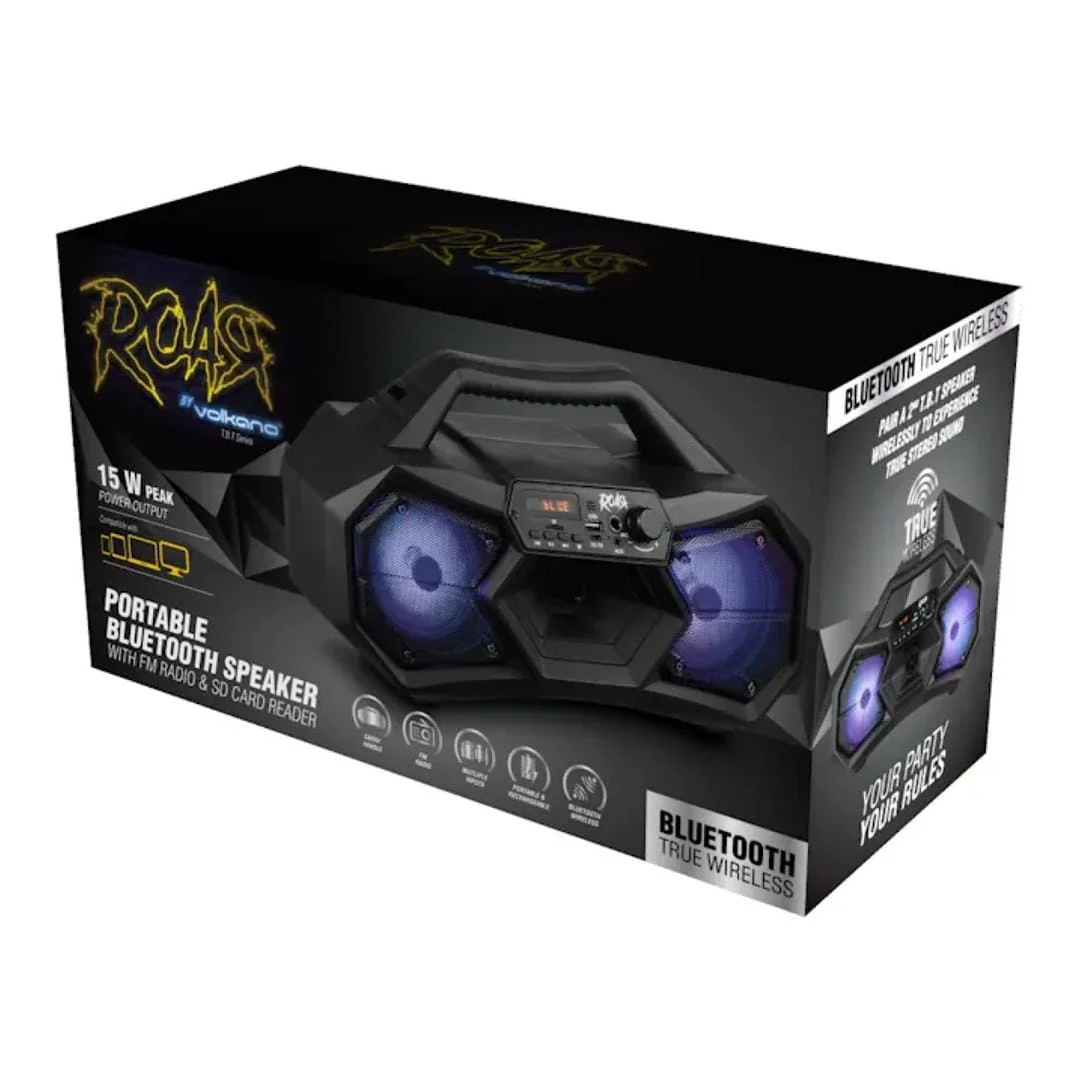 Volkano 15W R.O.A.R Series Dual Bluetooth Speaker Black RO-3104-BK