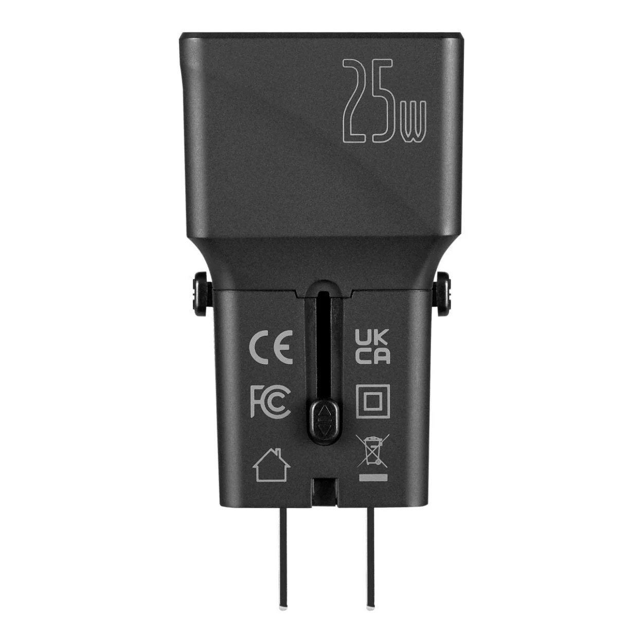 Volkano Globetrotter Series 25W Dual USB + Type-C Mini Travel Adaptor Vk-8028-BK - Image 3