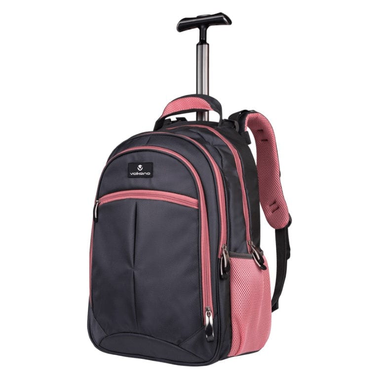 Volkano Orthopaedic Trolley Notebook Backpack Grey Pink VK-7094-DGRPK - Image 2