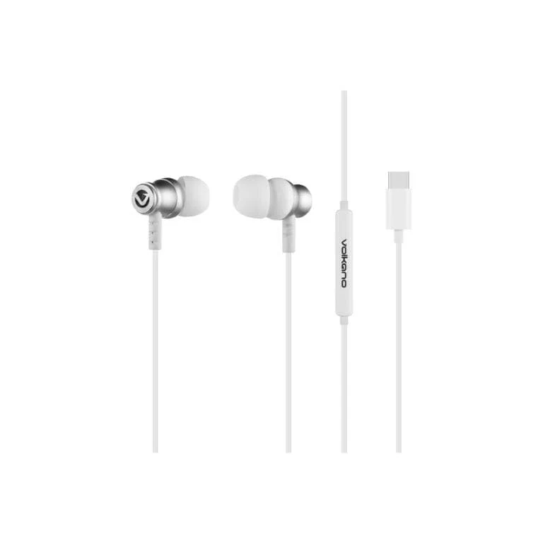 Volkano Prism 2.0 Series Type-C Wired Earphones White VK-1019-WT - Image 2