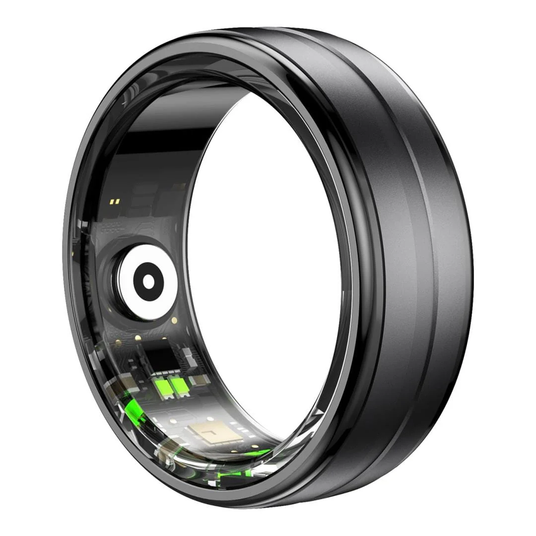 Volkano Ring Series 20.6mm Smart Ring With Charge Case - Black VK-5098-BK-20.6