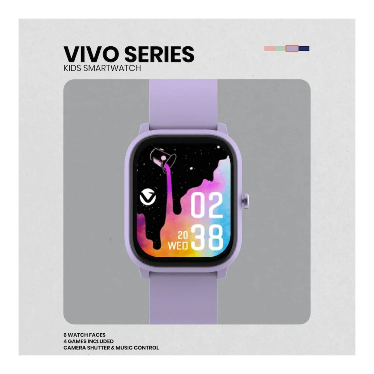 Volkano Vivo Series Kids Smart Watch Lilac Purple VK-5018-PR - Image 4