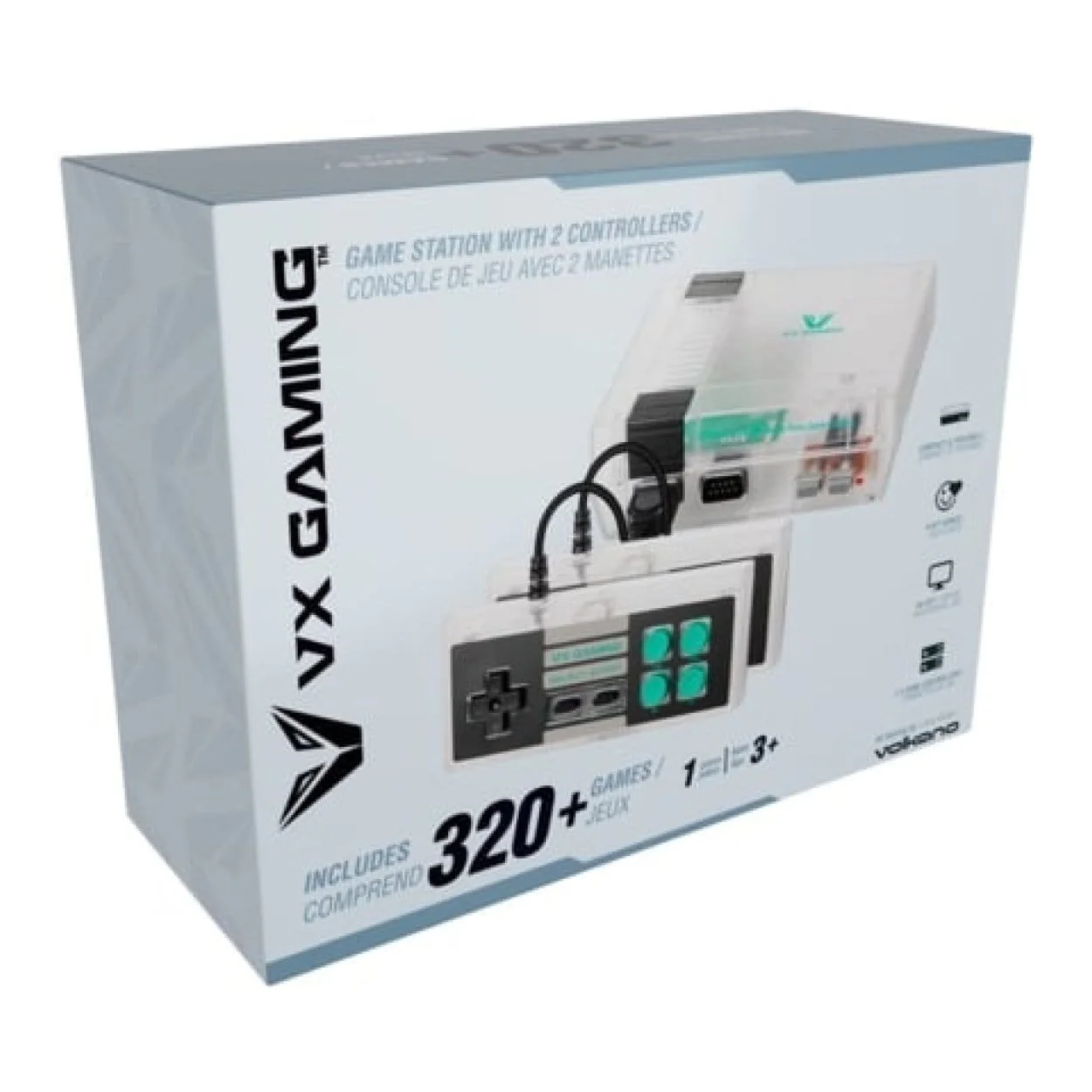 Volkano VX Gaming Classic 2.0 Series Game Station with 2 Controllers Clear VX-160-CL - Image 2