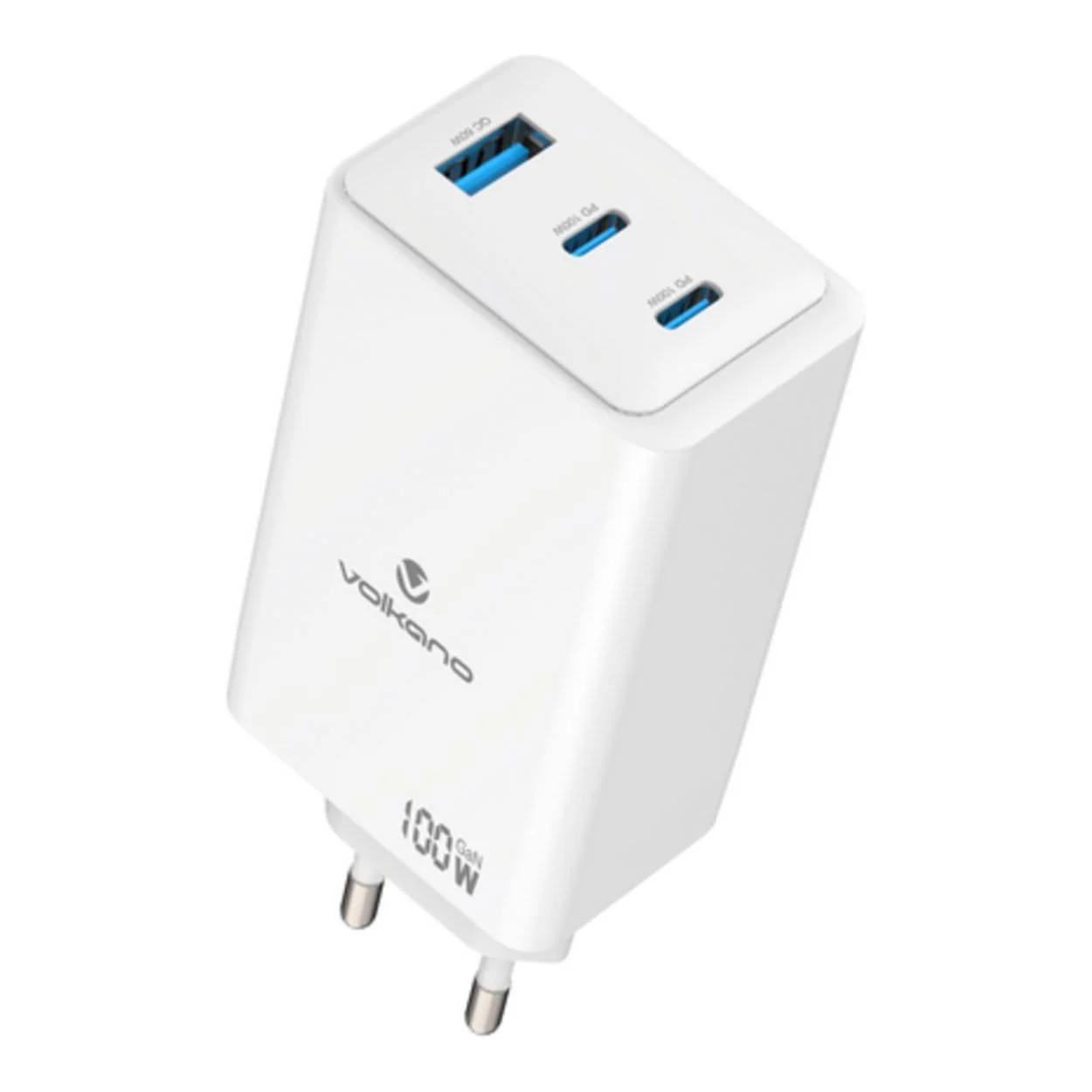 Volkano WattPro Series Triple Port 100W GanN Wall Charger White VK-8068-WT - Image 5