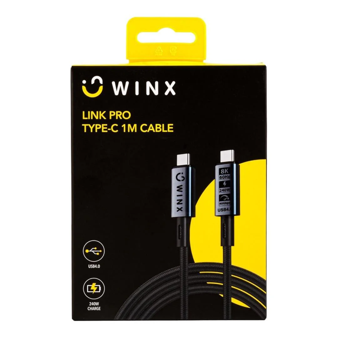 Winx 1m Link Pro 8K USB-C Charging Cable Black WX-CB107