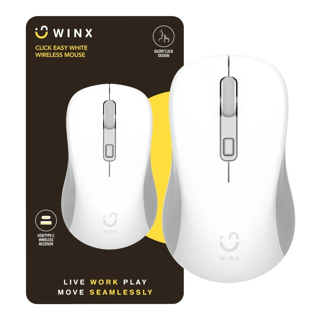 WINX CLICK Easy 1600DPI 2.4GHz Wireless Mouse White WX-KB109 - Image 2